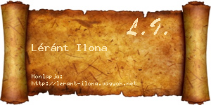 Léránt Ilona névjegykártya